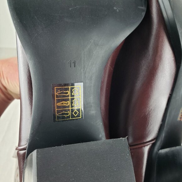 Jeffrey Campbell Dagget Burgundy Leather Cowboy Western Stitch Boots Size 11 - Picture 6 of 11